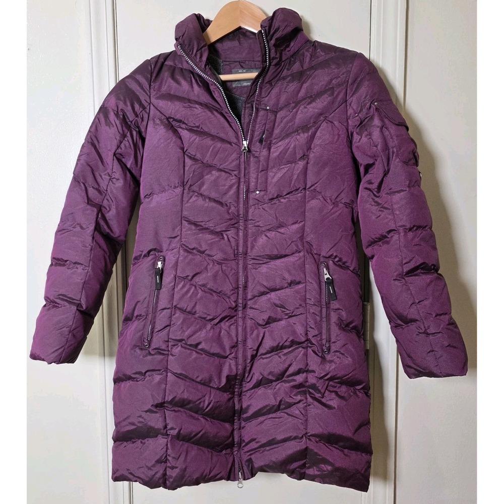 Eddie Bauer Women's Small Sun Valley Down Parka Purple Puffer Coat *No Hood* - Picture 1 of 10